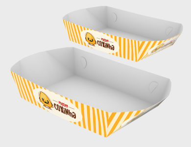 Embalagem Multiuso Bandeja Kraft 240g sem Película Antigordura 19,5x13x6,5cm  - 4x0 - 100 unid