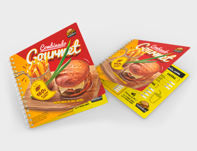 Cardápio Wire-o com 10 Páginas em PVC 0,5mm Cristal Frente e Verso 14,4x14,4cm - 4x4 - 100 unid