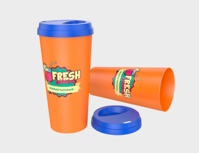 Copo Caldereta Eco com Tampa Café 520ml - 1 Cor de Impressão - 1x1 - 25 unid