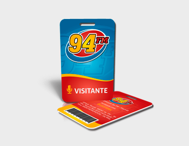 Crachá em PVC 0,76mm Cristal Frente e Verso 8,5x5,4cm - 4x4 - 1 unid