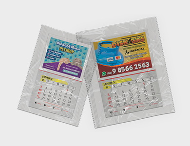 Ímã de Geladeira Promocional com Bordas Brancas - Bloco de Calendário 2025 e Embalado Individualmente 4x5cm - 4x0 - 1000 unid