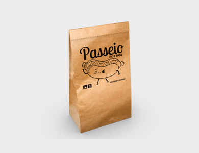 Saco para Delivery Personalizado Pequeno até 5kg Papel Kraft 18x30x10cm - 1x0 - 500 unid